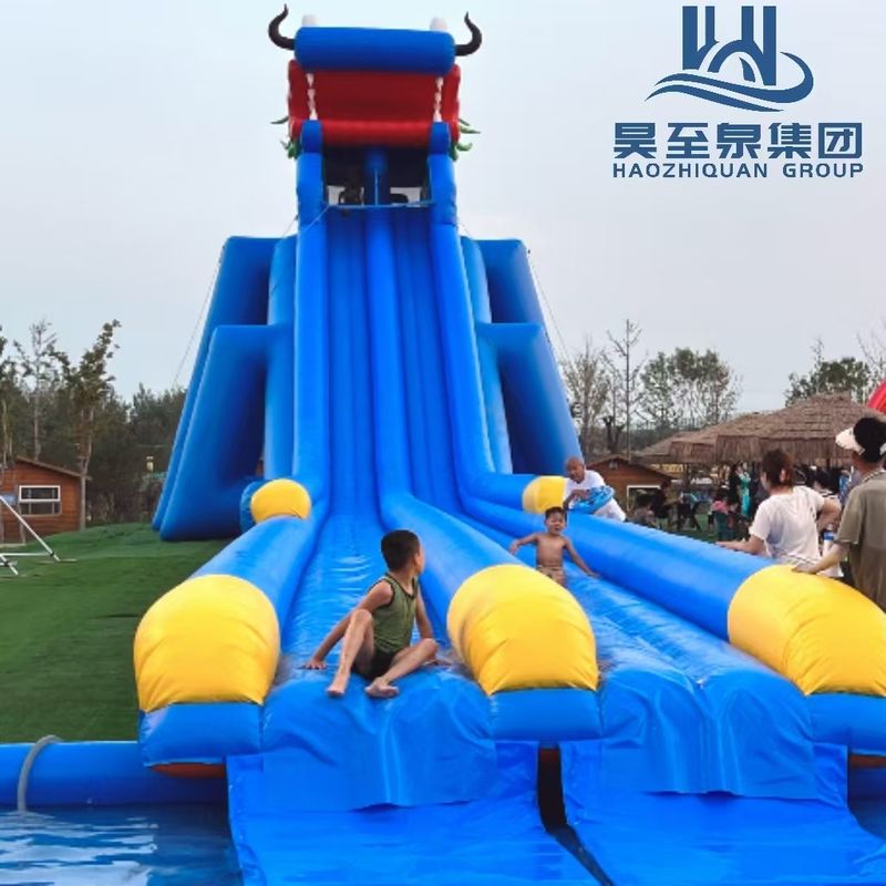 15FT المنزل المضغوط المرتد مع المنزلق المائي الصنبور الأخضر المنزلق المضغوط المضغوط مع المنفخ
