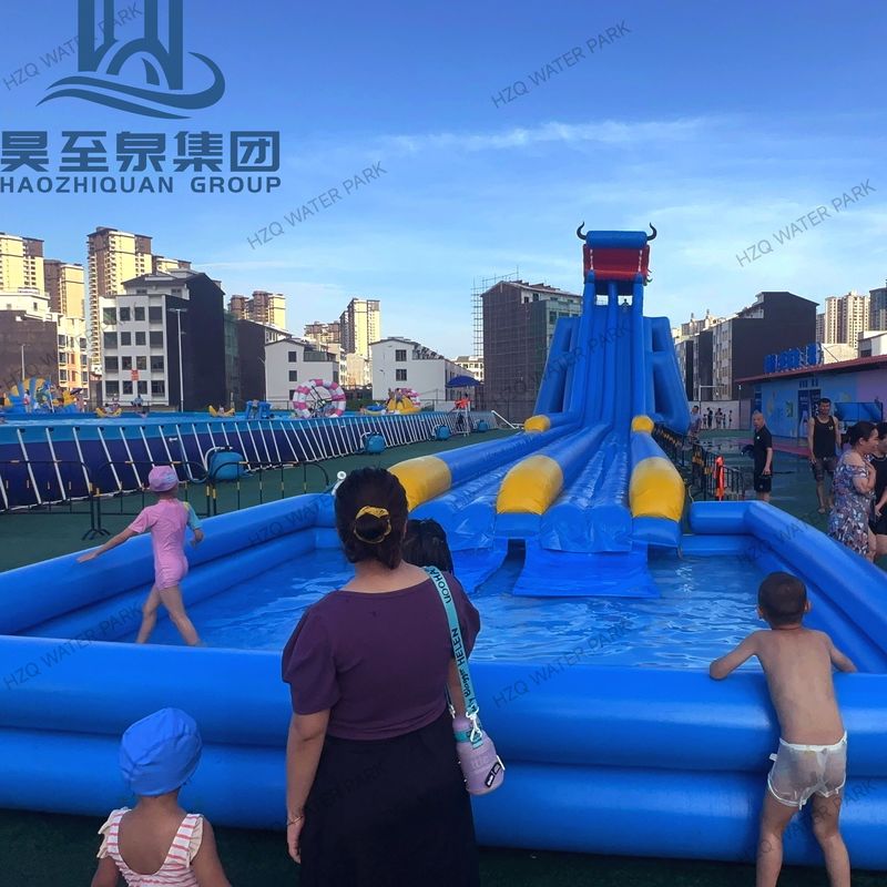 15FT المنزل المضغوط المرتد مع المنزلق المائي الصنبور الأخضر المنزلق المضغوط المضغوط مع المنفخ